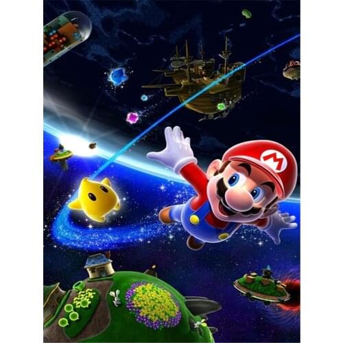 Carton Mario DIY Embroidery Cross Stitch 11CT Kits Needlework Craft Set Cotton Thread Printed Canvas Home Wholesale