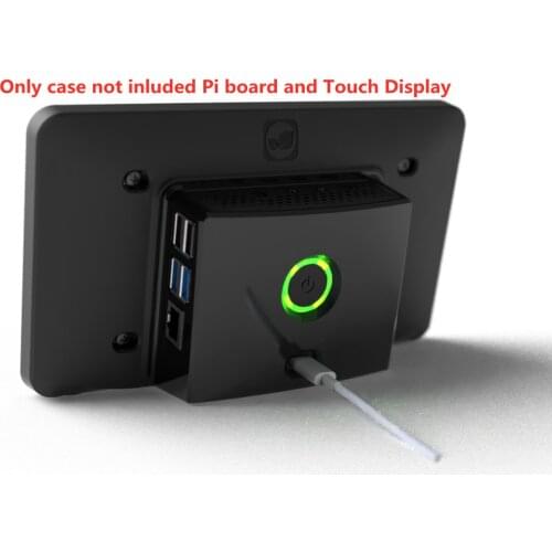 PiPAD Lite ASM-1900152-21/11 Development Board Enclosure, Raspberry Pi 4 Model B, Touchscreen, Power Button, Black/White