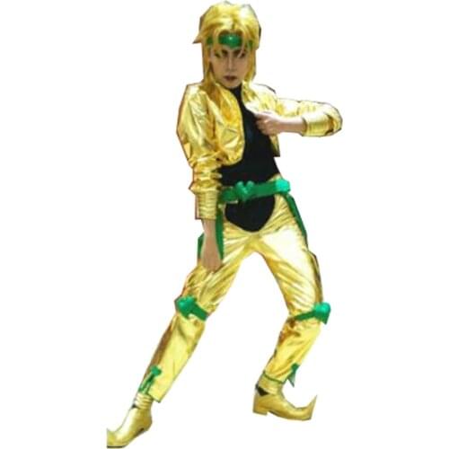 2019 JoJos Bizarre Adventure movie Dio Brando Cosplay Costume Hair Wig Boots