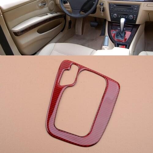 LHD Red Car Gear Shift Box Panel Cover Trim Sticker Fit for BMW 3 Series E46 1998 1999 2000 2001 2002 2003 2004 2005