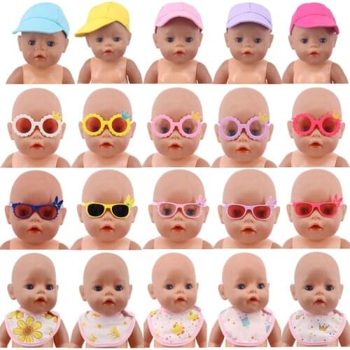 Doll Sunglasses Hat Baseball Sport Casual Hat Fit 18 Inch American&43CM Reborn Baby New Born Doll ,Girls Russia DIY 1/3 Blyth