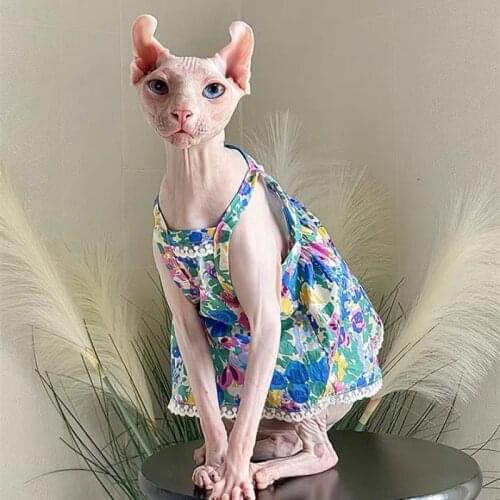 Summer Sphynx Cat Dog Clothes Luxury Princess Clothing For Hairless Cats Fancy Dress Kittens Vest Costume Puppy Skirt Cute