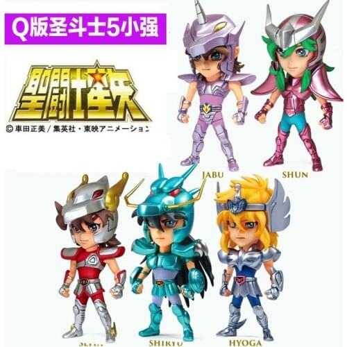 2015 Hot ! NEW 10cm 5pcs/set Q version Saints Seiya jabu shun hyoga Shiryu PVC Action Figure toys
