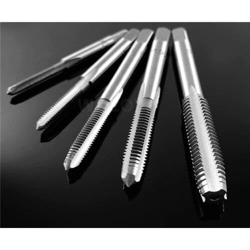 5PCS/Set HSS Hand Tap M3 M4 M5 M6 M8 Tap & Die Machine Spiral Point Straight Fluted Screw Thread Metric Plug Hand Tools