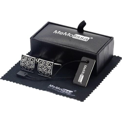 MeMolissa Display Box Cufflinks Square Business Cufflinks Men Luxury Cufflinks High-grade jewelry Mens Free Tag & Wipe Cloth