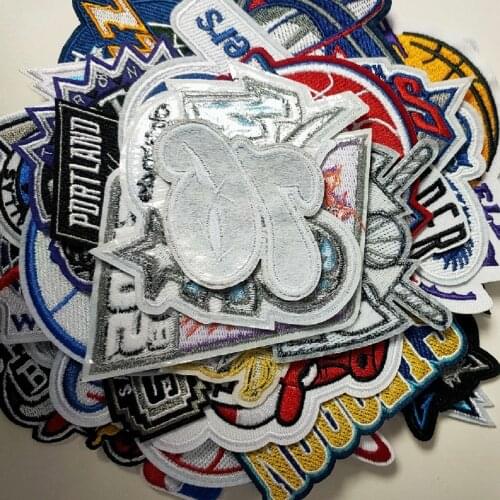 Basketball team series logo Patches iron for Clothing Jackets DIY Sew on Ironing Embroidery Patch Appliques T Shirt Shoes Badge