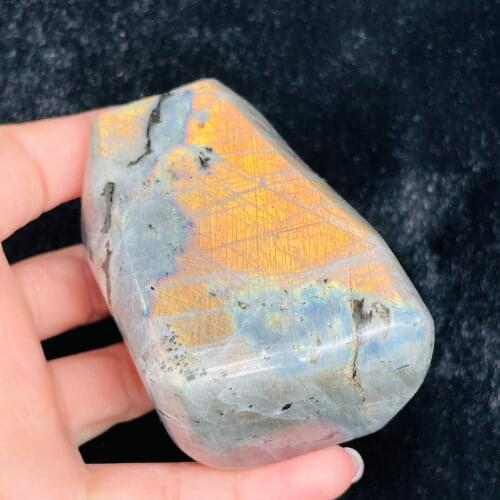 Natural Crystal Flowing Yellow Light Ornaments Crystal Original Moonstone Decor