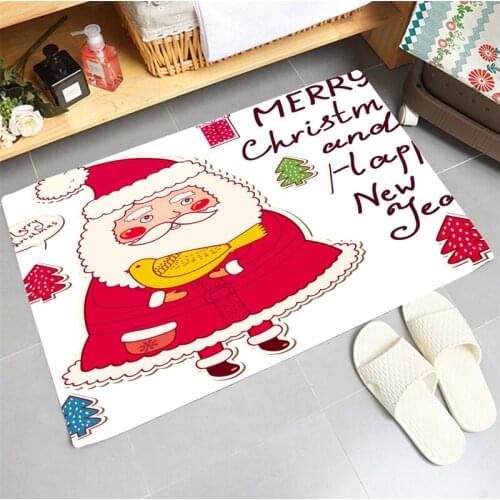 Merry Christmas Entrance Mat Non-slip Bathroom Floor Hallway Balcony Area Rugs for Living Room Carpet Home Decor Bedroom tapis