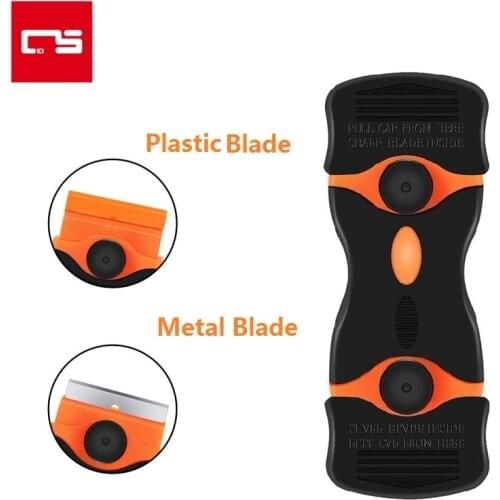 Razor Blades Scraper Replaceable Double Head Plastic Cleaner Scraper for Car Window Glass Sticker Glue Remover Clean Tools