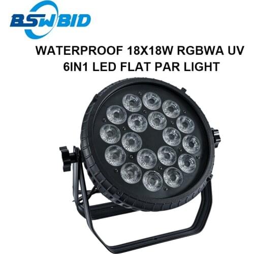 Led Flat Par Light Dmx512 Dj Light 18x18w RGBWA UV 6in1 LED Flat Par Light Strobe Lamp Uplight For Disco Party Projector Stage