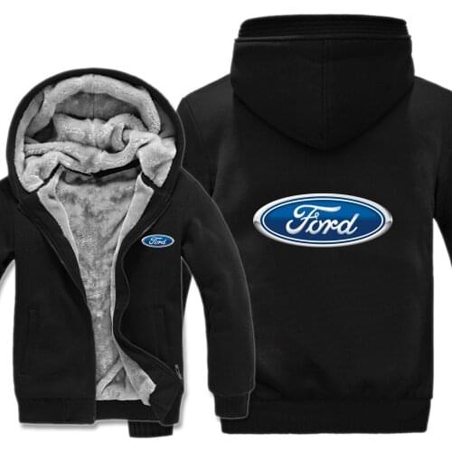 New Winter Ford Hoodies Men Fashion Coat Wool Jacket Man Sweatshirts Warm Hoody Long Sleeve Coat