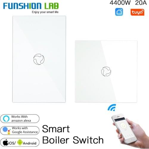 WiFi Smart Boiler Switch Water Heater Smart Life Tuya APP Remote Control Amazon Alexa Echo Google Home Voice Control Glass Panel