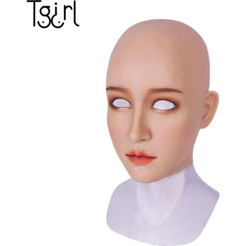 Female Lifelike Makeup Headgear With Permanent Makeup Female Cosplay Crossdresser Transgender