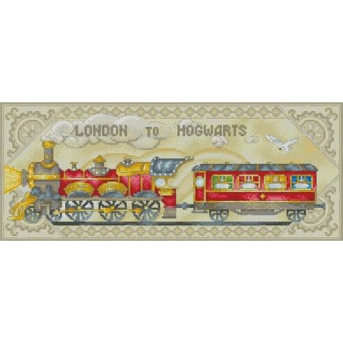 Magazine-Little Train Counted Cross Stitch 11CT 14CT 18CT DIY Chinese Cross Stitch Kits Embroidery Needlework Sets