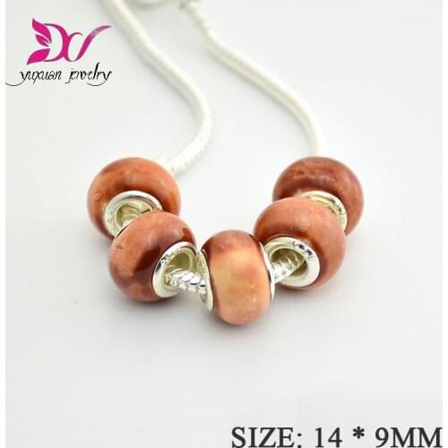 16mm Silver Cord Big Hole Loose Beads Fit European Jewelry Bracelet Charms DIY kit pulseira masculina dijes de plata 925 TK021