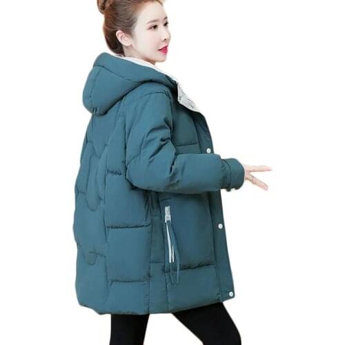 2021 Winter New Long Down Cotton Jacket Female Korean Plus Size Cotton Outerwear Loose Thick Warm Hooded Parka Overcoat 4XL