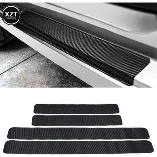 4 PCS Car Door Sill Anti kick Sticker Scuff Anti Scratch Carbon Fiber Auto Door Stickers 3D Threshold Protector