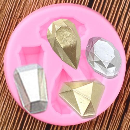 Gem Diamond Silicone Molds Fondant Cake Chocolate Gumpaste Mould Cake Decorating Tools Candy Polymer Clay Moulds
