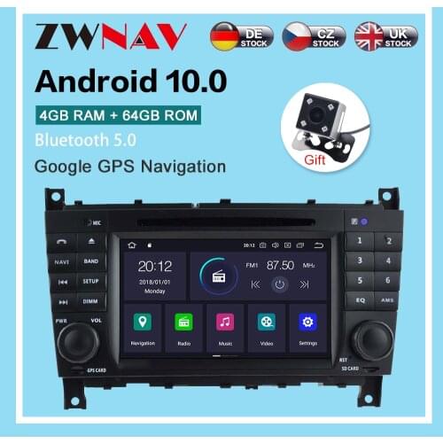 Android 10.0 4+64G Car Radio GPS Navigation for Benz C-Class W203 2004-2007 Multimedia Player Radio video stereo dsp isp wifi