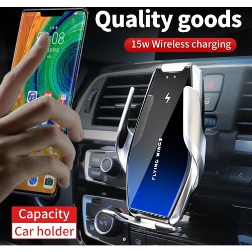 Clip Car Phone Holder S7 Wireless Charger Smart Induction Air Outlet Navigation Phone Holder for Iphone 12