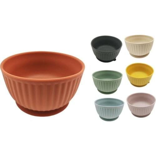 Children Bowl Non-slip Bottom Large Capacity Dinnerware Silicone Baby Feeding Bowl for Toddler