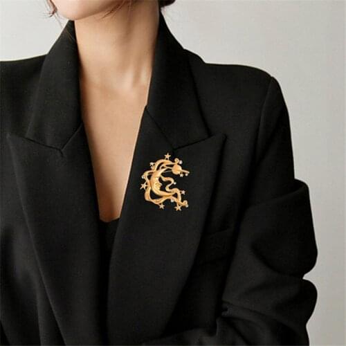 Enamel Brooch Accessories Womens Abstract Rectangular Brooch Jewelry Gifts 2019, Exaggerated, Funny, Abstract, Matte Gold Retro