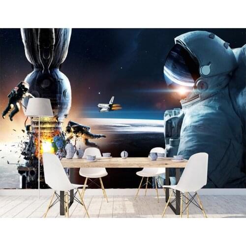Custom photo mural 3d wallpaper Astronaut, space station, spacecraft home decor living room wallpaper for walls 3 d