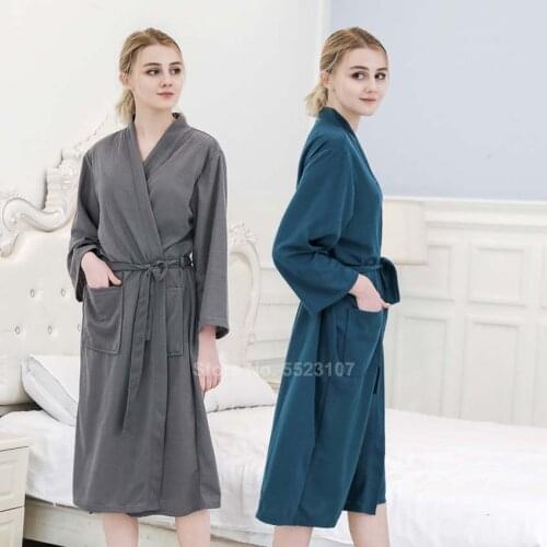 Full Sleeve Cotton Robes for Women Couples Clothing Homewear Sleepwear Breathable Loose Style Womens Summer Bath Gown Pyjamas