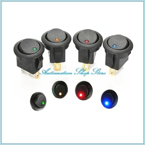 HOT 5Pcs Car 12V 3 Pin Round Rocker Dot LED Light Toggle Switch SPST ON/OFF Sales