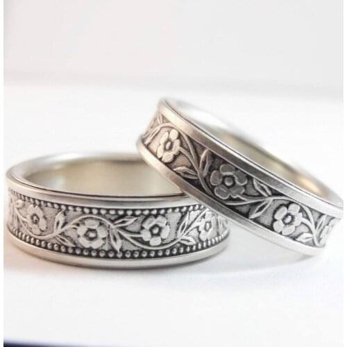2pcs simple fashionable 925 Silver Engagement Wedding ring, mens and womens wedding ring size 6-11