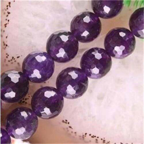 Beautiful!8mm Purple crystal faceted round loose beads 15" women jewelry fashion wholesale and retail