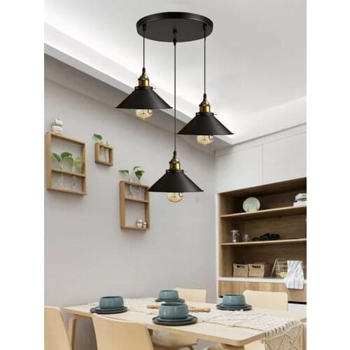 Nordic restaurant office dining room chandelier 3 heads round long bar lighting fixtures black pendant ceiling hanging lamp
