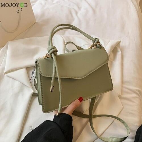Fashion Women Bag PU Leather Shoulder Messenger Ladies Casual Small Flap Purse Women Casual Pure Color Chain Handbag Purse