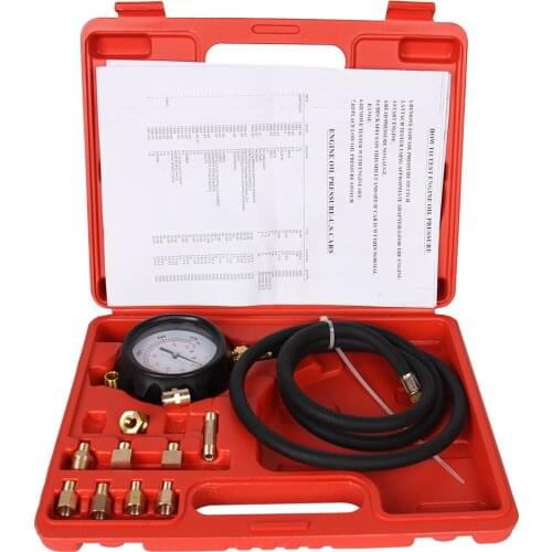 High Performance 12 Pieces Automatic Transmission Engine Oil Pressure Tester Gauge TU-11A Diagnostic Test Kit 0-500psi