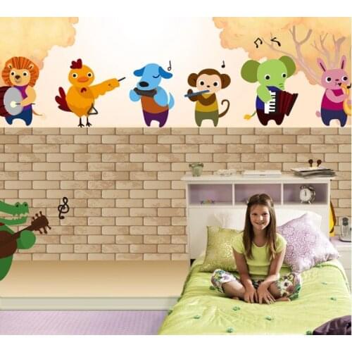 Animal Concert Wall Mural Wallpaper Roll Carton Murals Contact Paper 3D Girls Baby Boy Bedroom Wall Paper Art Painting