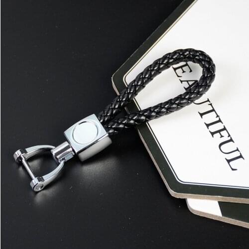 BYCOBECY New Mens And Womens Universal Metal Car Pendant Key Holder PU Small Gift Custom Labeling Key Housekeeper Key Holder