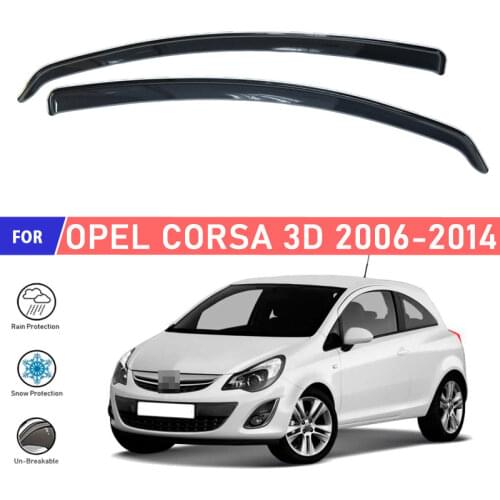 Window deflectors for Opel Corsa 3D 2006~2014 car window deflector wind guard vent sun rain visor cover car styling