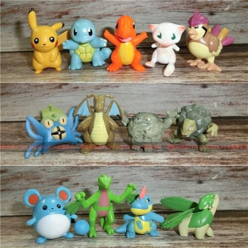 Pokemon Pikachu Squirtle Eevee Mew Dedenne Charizard Jigglypuff Venusaur Charmander Cute Action Figure Model Toys