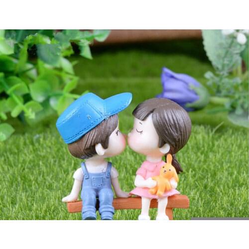 Mini Resin Moss Micro Landscape Decoration Outdoor Fairy Miniature Garden Lovers Ornaments Handicraft Flower Pot Accessories