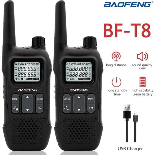 2PCS Baofeng BF-T8 Rechargeable Walkie Talkies Long Range Portable FRS 2 Way Radios With 1500 Battery 22CH NOAA Handheld Radios