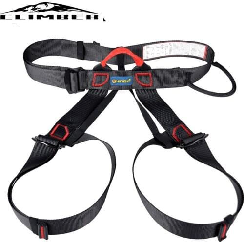 Professional Outdoor Sports Safety Belt Rock Mountain Climbing Harness Waist Support Half Body Harness Aerial Survival