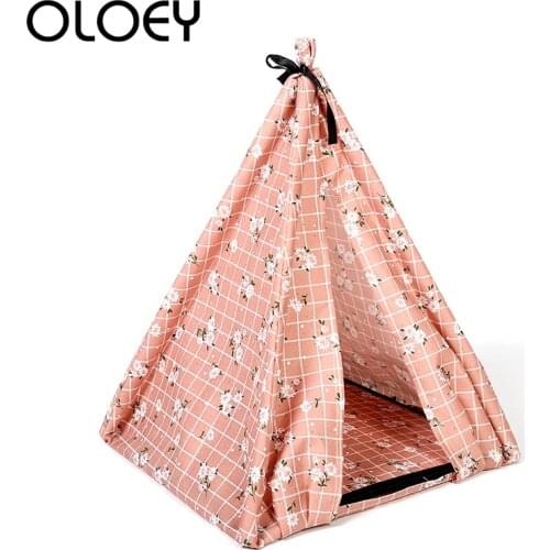Original Folding Pet Tent Dog Kennel Dog Cat House Tent Easy Operation Dog Fence Gate Puppy Bed Mat Indoor Outdoor Travel Supply