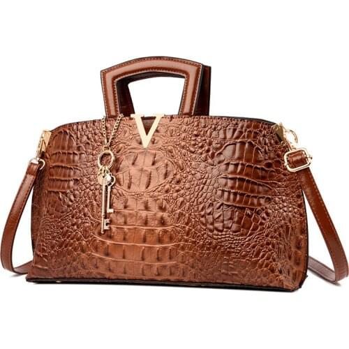 New Fashion Alligator Women Handbags European Design Patent Leather Ladies Shoulder Bags Female Girl Brand Luxury Crossbody Bag