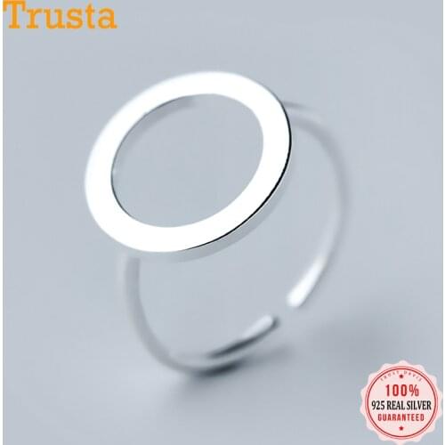 Trustdavis Real 925 Sterling Silver Geometric Round Opening Ring For Charm Women Fashion Fine Jewelry Birthday Party Gift DS226