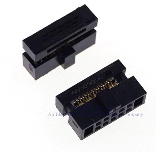 1000 Pcs 0.050" 1.27mm 10 Pin dual Row IDC Connector 2x5 P 10 position Rectangular Female Socket Receptacle Ribbon Cable 0.635