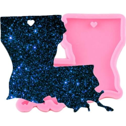 Shiny US State Louisiana Silicone Molds DIY Epoxy Silicone Resin Mold Crafting Keychains Jewelry Making Pendant Moulds