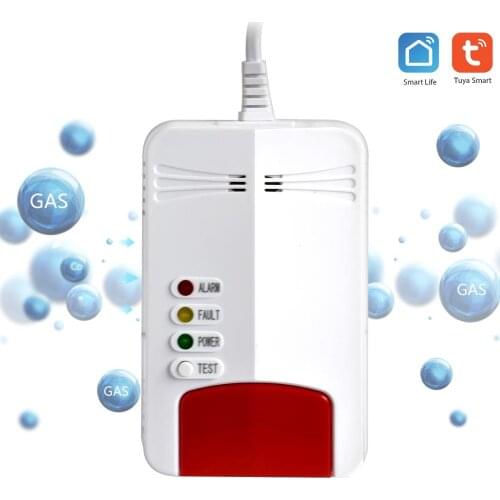 WIFI Tuya Gas Leakage Detector Independent Fire Alarm Sensor Smart Life APP Android IOS Voice Control EU UK AU US Plug