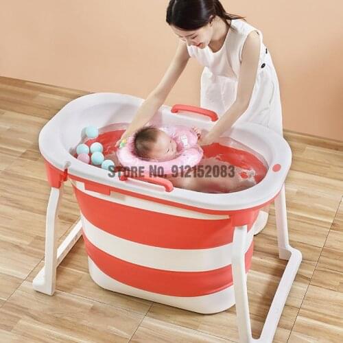 Heightening Baby Swimming Bucket Household Newborn Bathtub Folding Bathtub Large Size Baby Bathtub Baby Bathtub