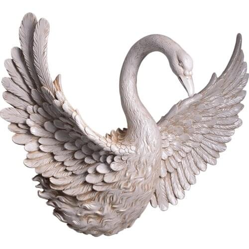 European retro wall hanging flower pot stand creative swan living room pendant Eco-friendly resin sofa background decoration