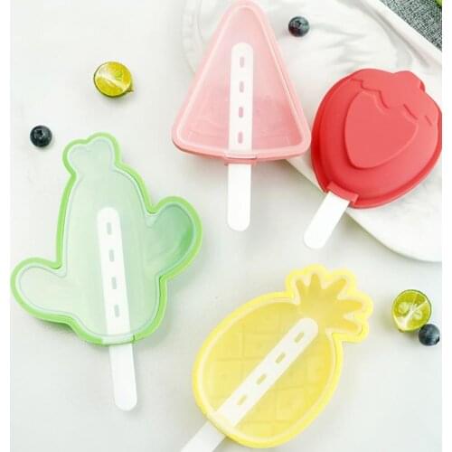 Kapmore 1pc Ice Cream Mold Non-Stick Ice Pop Maker Fruit Shape Popsicle Mold With Lid & Stick Ice Cream Tools Accessories